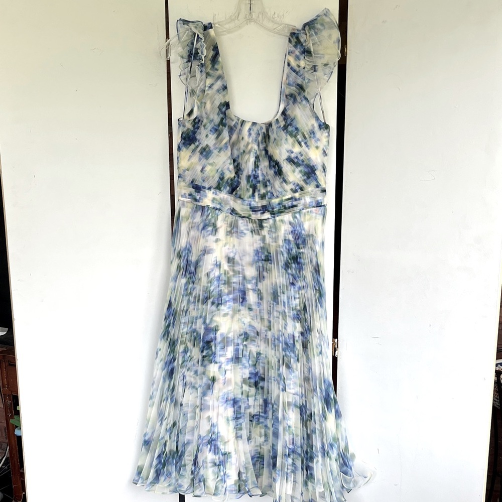 Theia Miriam Pleated Fit & Flare Dress